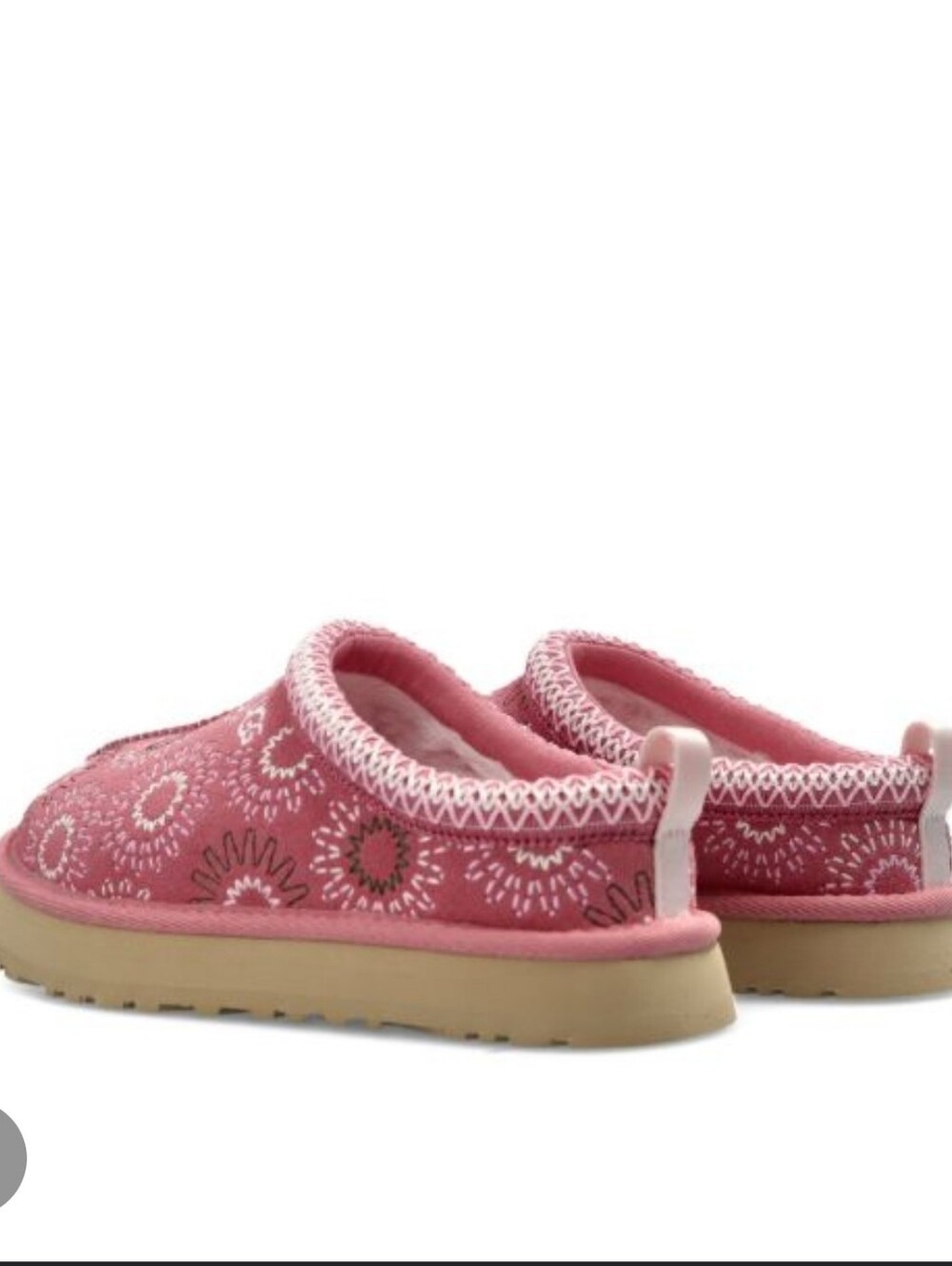UGG KIDS TAZZ SUN STITCH SLIPPERS PINK Sz 6 Big Kids